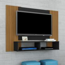 Painel Estante para TV Ouren Preto Pintura 3D Ripada