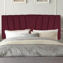 Painel Estofada Bélgica 160cm Queen Size Para Cama Box Quarto Suede Bordô - Gat Magazine