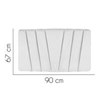 Painel Estofada Bélgica 90 cm Solteiro Quarto para Cama Box Tecido Sintético Branco - KDAcanto Móveis