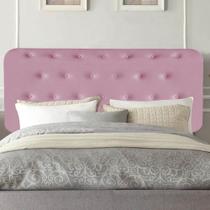 Painel Estofada Brenda 100 cm Solteiro Quarto para Cama Box Suede Rosa Bebê - Damaffê Móveis