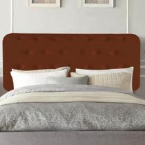 Painel Estofada Brenda 100 cm Solteiro Quarto para Cama Box Suede Terracota - Damaffê Móveis