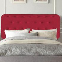 Painel Estofada Brenda 160 cm Queen Size Quarto para Cama Box Suede Vermelho - Damaffê Móveis