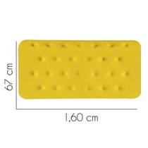Painel Estofada Brenda 160 cm Queen Size Quarto para Cama Box Tecido Sintético Amarelo - KDAcanto Móveis