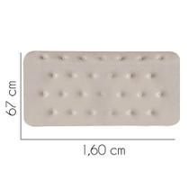 Painel Estofada Brenda 160 cm Queen Size Quarto para Cama Box Tecido Sintético Bege - KDAcanto Móveis