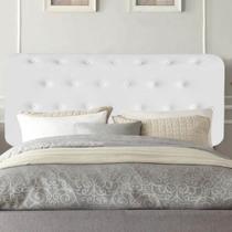 Painel Estofada Brenda 195 cm King Size Quarto para Cama Box material sintético Branco - Damaffê Móveis Painel Estofada Brenda 195 cm King Size Quarto para Cama Box material sintético Branco - Damaffê Móveis