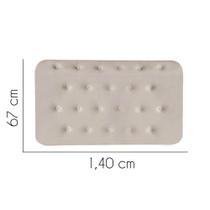 Painel Estofada Carla 140 cm Casal Quarto para Cama Box Suede Bege - KDAcanto Móveis