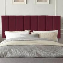 Painel Estofada Carla 140CM Casal Suede Bordo - D A DECOR