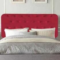 Painel Estofada Carla 160 cm Queen Size Quarto para Cama Box Tecido Sintético Vermelho - KDAcanto Móveis