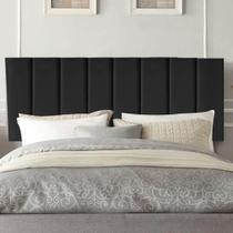 Painel Estofada Carla 160cm Queen Size Para Cama Box Quarto Suede Preto - Gat Magazine Painel Estofada Carla 160cm Queen Size Para Cama Box Quarto Suede Preto - Gat Magazine