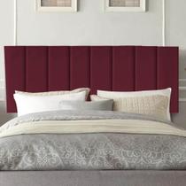 Painel Estofada Carla 195cm King Size Para Cama Box Quarto Suede Bordô - Ahz Móveis