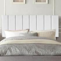 Painel Estofada Carla 195cm King Size Para Cama Box Quarto Suede Branco - Ahz Móveis