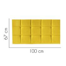 Painel Estofada Damares 100 cm Solteiro Quarto para Cama Box Tecido Sintético Amarelo - KDAcanto Móveis