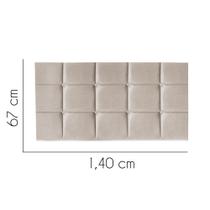 Painel Estofada Damares 140 cm Casal Quarto para Cama Box Suede Bege - KDAcanto Móveis