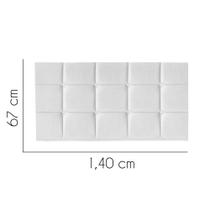 Painel Estofada Damares 140 cm Casal Quarto para Cama Box Suede Branco - KDAcanto Móveis