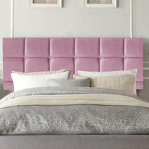 Painel Estofada Damares 140 cm Casal Quarto para Cama Box Suede Rosa Bebê - Damaffê Móveis