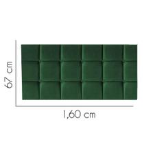 Painel Estofada Damares 160 cm Queen Size Quarto para Cama Box Suede Verde - KDAcanto Móveis