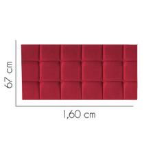 Painel Estofada Damares 160 cm Queen Size Quarto para Cama Box Suede Vermelho - KDAcanto Móveis