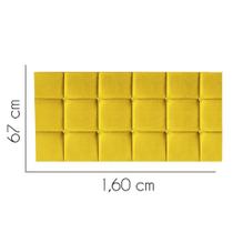 Painel Estofada Damares 160 cm Queen Size Quarto para Cama Box Tecido Sintético Amarelo - KDAcanto Móveis