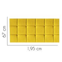 Painel Estofada Damares 195 cm King Size Quarto para Cama Box Suede Amarelo - KDAcanto Móveis