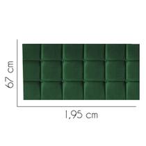 Painel Estofada Damares 195 cm King Size Quarto para Cama Box Suede Verde - KDAcanto Móveis