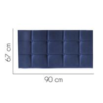 Painel Estofada Damares 90 cm Solteiro Quarto para Cama Box Suede Azul Marinho - KDAcanto Móveis