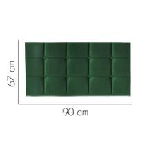 Painel Estofada Damares 90 cm Solteiro Quarto para Cama Box Suede Verde - KDAcanto Móveis