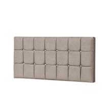 Painel Estofada Espanha 100CM Solteiro Strass Suede Bege - D A DECOR