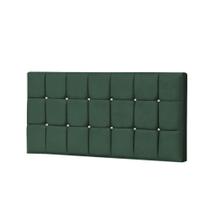 Painel Estofada Espanha 100CM Solteiro Strass Suede Verde - D A DECOR