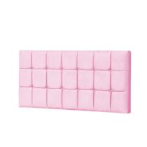 Painel Estofada Espanha 140CM Casal Strass Suede Rosa - D A DECOR