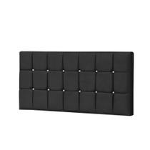 Painel Estofada Espanha 160CM Queen Strass Suede Preto - D A DECOR