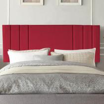 Painel Estofada Grécia 100cm Solteiro Para Cama Box Quarto Suede Vermelho - Ahz Móveis