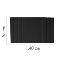 Painel Estofada Grécia 140 cm Casal Quarto para Cama Box material sintético Preto - KDAcanto Móveis