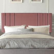 Painel Estofada Grécia 140 cm Casal Quarto para Cama Box Suede Rose Gold - Damaffê Móveis