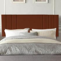 Painel Estofada Grécia 140cm Casal Para Cama Box Quarto Suede Terracota Telha - Ahz Móveis