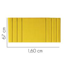 Painel Estofada Grécia 160 cm Queen Size Quarto para Cama Box Suede Amarelo - KDAcanto Móveis