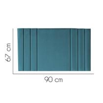 Painel Estofada Grécia 90 cm Solteiro Quarto para Cama Box Suede Azul Turquesa - KDAcanto Móveis