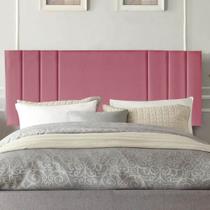 Painel Estofada Grécia 90 cm Solteiro Quarto para Cama Box Suede Rosa Bebê - Damaffê Móveis