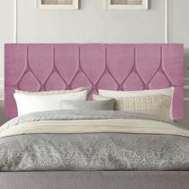 Painel Estofada Istambul Botão Capitonê 160cm Queen Size Para Cama Box Quarto Suede Rosa Bebê - Gat Magazine