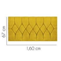 Painel Estofada Istambul Capitonê 160 cm Queen Size Quarto para Cama Box Suede Amarelo - KDAcanto Móveis