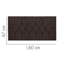 Painel Estofada Istambul Capitonê 160 cm Queen Size Quarto para Cama Box Suede Marrom - KDAcanto Móveis