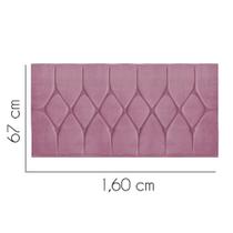 Painel Estofada Istambul Capitonê 160 cm Queen Size Quarto para Cama Box Suede Rosa Bebê - Damaffê Móveis