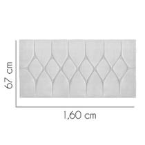 Painel Estofada Istambul Capitonê 160 cm Queen Size Quarto para Cama Box Tecido Sintético Branco - KDAcanto Móveis