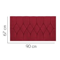 Painel Estofada Istambul Capitonê 90 cm Solteiro Quarto para Cama Box Suede Vermelho - KDAcanto Móveis