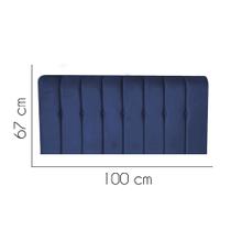 Painel Estofada Kiara 100 cm Solteiro Quarto para Cama Box Suede Azul Marinho - KDAcanto Móveis