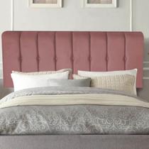 Painel Estofada Kiara 100 cm Solteiro Quarto para Cama Box Suede Rose Gold - KDAcanto Móveis