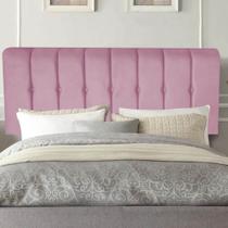 Painel Estofada Kiara 140cm Casal Box Quarto Suede Rosa Bebê - Gat Magazine