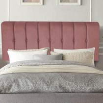 Painel Estofada Kiara 140cm Casal Box Quarto Suede Rose Gold - Gat Magazine