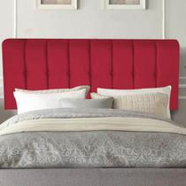 Painel Estofada Kiara 140cm Casal Para Cama Box Quarto Suede Vermelho - Ahz Móveis