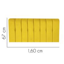 Painel Estofada Kiara 160 cm Queen Size Quarto para Cama Box Suede Amarelo - KDAcanto Móveis