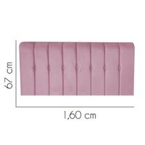 Painel Estofada Kiara 160 cm Queen Size Quarto para Cama Box Suede Rosa Bebê - KDAcanto Móveis